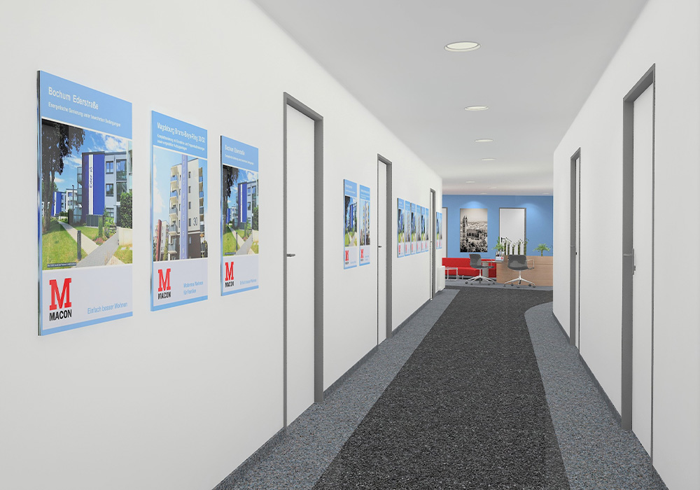 Flur Neues Büro der MACON BAU GmbH Magdeburg