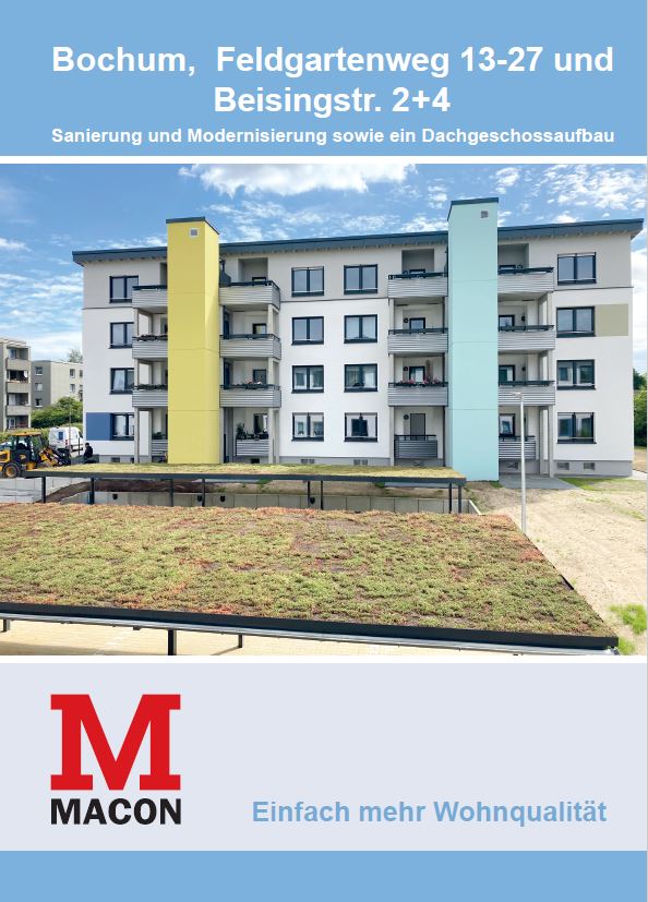 Ref.blatt_Foto BV Bochum Feldgartenweg u. Beisingstraße, Teil- und Komplettsanierung durch die MACON BAU GmbH Magdeburg